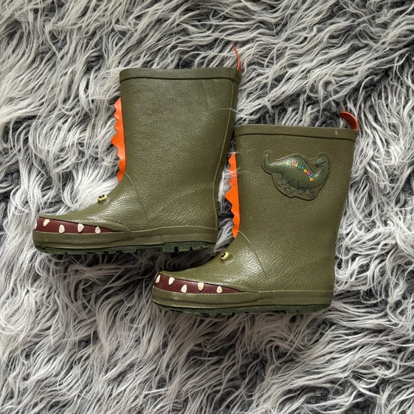 Kidorable Kids Dinosaur Rain Boots Mid Calf Sz 11 US / 28 EU 18.5cm Green 🐊 - Picture 2 of 8